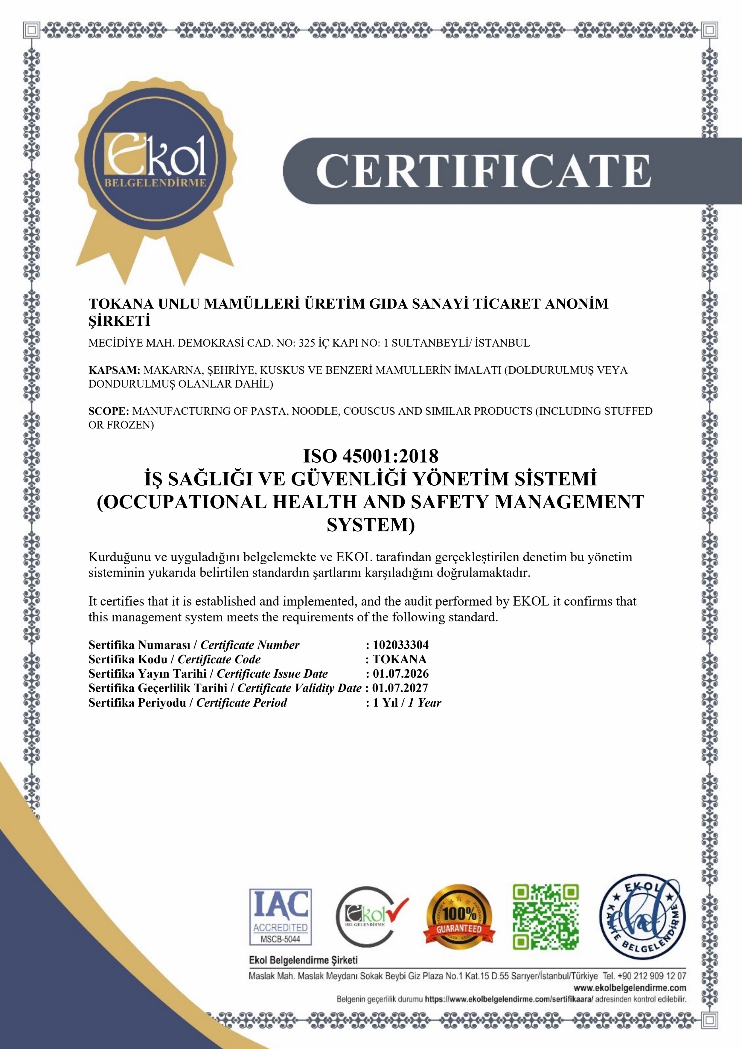 Certificate
